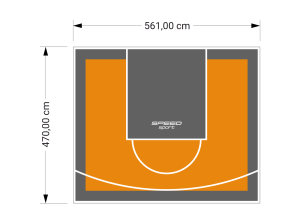 26M2/470X561CM POMARAŃCZOWO-GRAFITOWE BOISKO DO KOSZYKÓWKI SPEEDSPORT HEXA POWER PRO