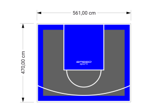 26M2/470X561CM GRAFITOWO-NIEBIESKIE BOISKO DO KOSZYKÓWKI SPEEDSPORT HEXA POWER PRO