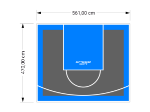 26M2/470X561CM GRAFITOWO-BŁĘKITNE BOISKO DO KOSZYKÓWKI SPEEDSPORT HEXA POWER PRO