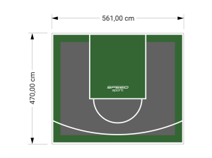 26M2/470X561CM GRAFITOWO-ZIELONE BOISKO DO KOSZYKÓWKI SPEEDSPORT HEXA POWER PRO