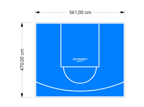 26M2/470X561CM BŁĘKITNE BOISKO DO KOSZYKÓWKI SPEEDSPORT HEXA POWER PRO