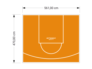 26M2/470X561CM POMARAŃCZOWE BOISKO DO KOSZYKÓWKI SPEEDSPORT HEXA POWER PRO