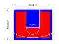 28M2/470X592CM CZERWONO-NIEBIESKIE BOISKO DO KOSZYKÓWKI SPEEDSPORT HEXA POWER PRO