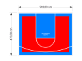 28M2/470X592CM CZERWONO-BŁĘKITNE BOISKO DO KOSZYKÓWKI SPEEDSPORT HEXA POWER PRO