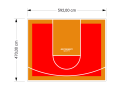 28M2/470X592CM CZERWONO-POMARAŃCZOWE BOISKO DO KOSZYKÓWKI SPEEDSPORT HEXA POWER PRO