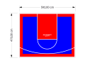 28M2/470X592CM NIEBIESKO-CZERWONE BOISKO DO KOSZYKÓWKI SPEEDSPORT HEXA POWER PRO