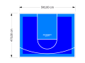 28M2/470X592CM NIEBIESKO-BŁĘKITNE BOISKO DO KOSZYKÓWKI SPEEDSPORT HEXA POWER PRO