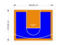 28M2/470X592CM NIEBIESKO-POMARAŃCZOWE BOISKO DO KOSZYKÓWKI SPEEDSPORT HEXA POWER PRO