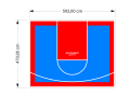 28M2/470X592CM BŁĘKITNO-CZERWONE BOISKO DO KOSZYKÓWKI SPEEDSPORT HEXA POWER PRO