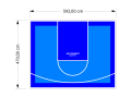 28M2/470X592CM BŁĘKITNO-NIEBIESKIE BOISKO DO KOSZYKÓWKI SPEEDSPORT HEXA POWER PRO