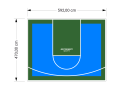 28M2/470X592CM BŁĘKITNO-ZIELONE BOISKO DO KOSZYKÓWKI SPEEDSPORT HEXA POWER PRO