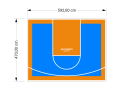 28M2/470X592CM BŁĘKITNO-POMARAŃCZOWE BOISKO DO KOSZYKÓWKI SPEEDSPORT HEXA POWER PRO