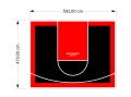 28M2/470X592CM CZARNO-CZERWONE BOISKO DO KOSZYKÓWKI SPEEDSPORT HEXA POWER PRO