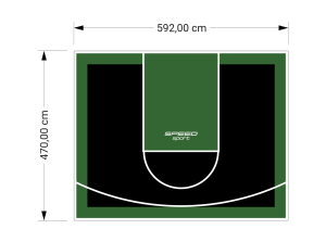28M2/470X592CM CZARNO-ZIELONE BOISKO DO KOSZYKÓWKI SPEEDSPORT HEXA POWER PRO