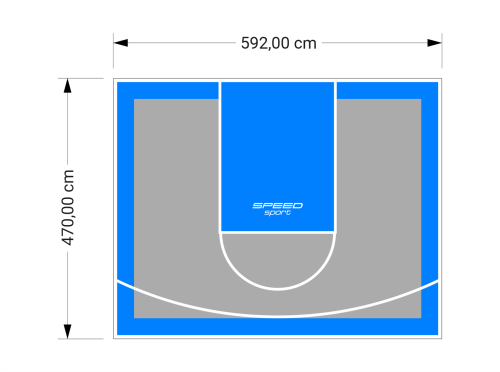 28M2/470X592CM SZARO-BŁĘKITNE BOISKO DO KOSZYKÓWKI SPEEDSPORT HEXA POWER PRO