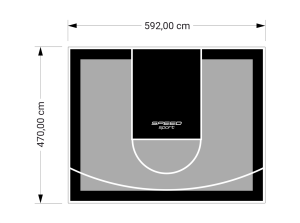 28M2/470X592CM SZARO-CZARNE BOISKO DO KOSZYKÓWKI SPEEDSPORT HEXA POWER PRO