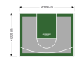 28M2/470X592CM SZARO-ZIELONE BOISKO DO KOSZYKÓWKI SPEEDSPORT HEXA POWER PRO