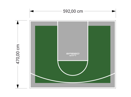28M2/470X592CM ZIELONO-SZARE BOISKO DO KOSZYKÓWKI SPEEDSPORT HEXA POWER PRO