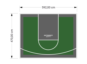 28M2/470X592CM ZIELONO-GRAFITOWE BOISKO DO KOSZYKÓWKI SPEEDSPORT HEXA POWER PRO