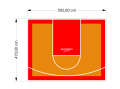 28M2/470X592CM POMARAŃCZOWO-CZERWONE BOISKO DO KOSZYKÓWKI SPEEDSPORT HEXA POWER PRO