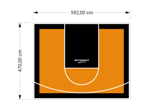 28M2/470X592CM POMARAŃCZOWO-CZARNE BOISKO DO KOSZYKÓWKI SPEEDSPORT HEXA POWER PRO