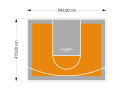 28M2/470X592CM POMARAŃCZOWO-SZARE BOISKO DO KOSZYKÓWKI SPEEDSPORT HEXA POWER PRO