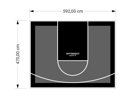 28M2/470X592CM GRAFITOWO-CZARNE BOISKO DO KOSZYKÓWKI SPEEDSPORT HEXA POWER PRO