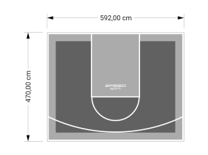 28M2/470X592CM GRAFITOWO-SZARE BOISKO DO KOSZYKÓWKI SPEEDSPORT HEXA POWER PRO