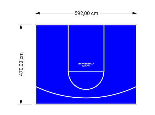 28M2/470X592CM NIEBIESKIE BOISKO DO KOSZYKÓWKI SPEEDSPORT HEXA POWER PRO