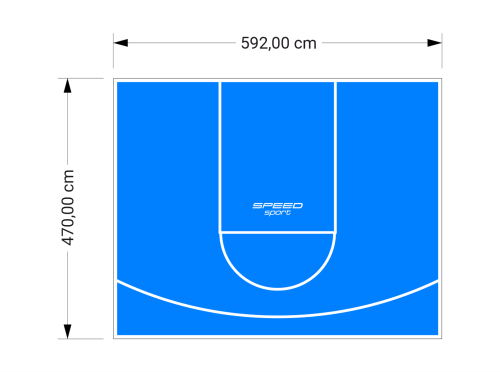 28M2/470X592CM BŁĘKITNE BOISKO DO KOSZYKÓWKI SPEEDSPORT HEXA POWER PRO