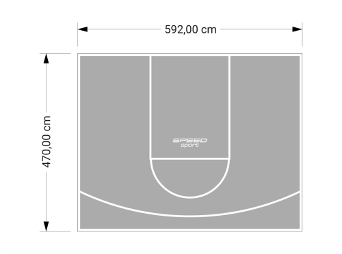 28M2/470X592CM SZARE BOISKO DO KOSZYKÓWKI SPEEDSPORT HEXA POWER PRO