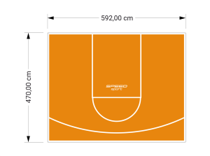 28M2/470X592CM POMARAŃCZOWE BOISKO DO KOSZYKÓWKI SPEEDSPORT HEXA POWER PRO