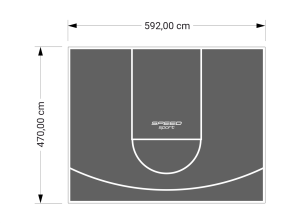 28M2/470X592CM GRAFITOWE BOISKO DO KOSZYKÓWKI SPEEDSPORT HEXA POWER PRO