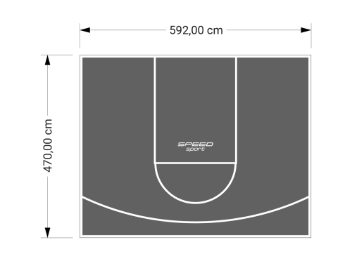 28M2/470X592CM GRAFITOWE BOISKO DO KOSZYKÓWKI SPEEDSPORT HEXA POWER PRO