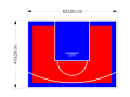 29M2/470X622CM CZERWONO-NIEBIESKIE BOISKO DO KOSZYKÓWKI SPEEDSPORT HEXA POWER PRO