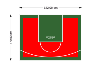 29M2/470X622CM CZERWONO-ZIELONE BOISKO DO KOSZYKÓWKI SPEEDSPORT HEXA POWER PRO