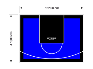 29M2/470X622CM NIEBIESKO-CZARNE BOISKO DO KOSZYKÓWKI SPEEDSPORT HEXA POWER PRO