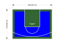 29M2/470X622CM NIEBIESKO-ZIELONE BOISKO DO KOSZYKÓWKI SPEEDSPORT HEXA POWER PRO