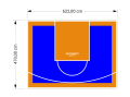 29M2/470X622CM NIEBIESKO-POMARAŃCZOWE BOISKO DO KOSZYKÓWKI SPEEDSPORT HEXA POWER PRO