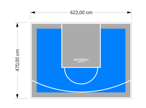 29M2/470X622CM BŁĘKITNO-SZARE BOISKO DO KOSZYKÓWKI SPEEDSPORT HEXA POWER PRO