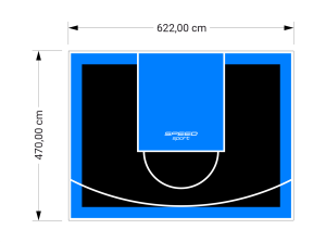 29M2/470X622CM CZARNO-BŁĘKITNE BOISKO DO KOSZYKÓWKI SPEEDSPORT HEXA POWER PRO