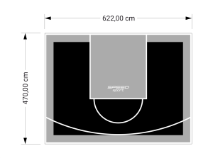 29M2/470X622CM CZARNO-SZARE BOISKO DO KOSZYKÓWKI SPEEDSPORT HEXA POWER PRO