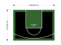 29M2/470X622CM CZARNO-ZIELONE BOISKO DO KOSZYKÓWKI SPEEDSPORT HEXA POWER PRO