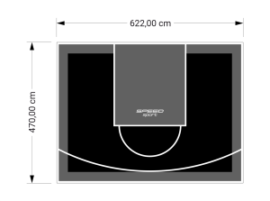 29M2/470X622CM CZARNO-GRAFITOWE BOISKO DO KOSZYKÓWKI SPEEDSPORT HEXA POWER PRO