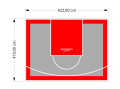 29M2/470X622CM SZARO-CZERWONE BOISKO DO KOSZYKÓWKI SPEEDSPORT HEXA POWER PRO