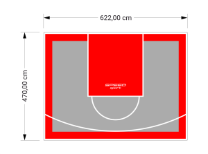 29M2/470X622CM SZARO-CZERWONE BOISKO DO KOSZYKÓWKI SPEEDSPORT HEXA POWER PRO