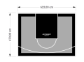 29M2/470X622CM SZARO-CZARNE BOISKO DO KOSZYKÓWKI SPEEDSPORT HEXA POWER PRO