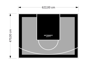 29M2/470X622CM SZARO-CZARNE BOISKO DO KOSZYKÓWKI SPEEDSPORT HEXA POWER PRO