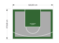 29M2/470X622CM SZARO-ZIELONE BOISKO DO KOSZYKÓWKI SPEEDSPORT HEXA POWER PRO