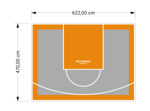 29M2/470X622CM SZARO-POMARAŃCZOWE BOISKO DO KOSZYKÓWKI SPEEDSPORT HEXA POWER PRO